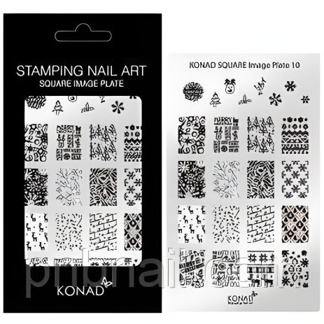 Мини-пластина для стемпинга Konad Square Image Plate 10