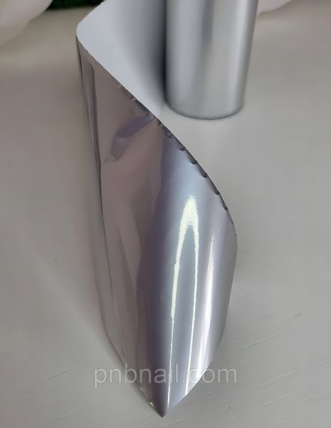 Фольга для дизайну нігтів, срібна матова, 1м