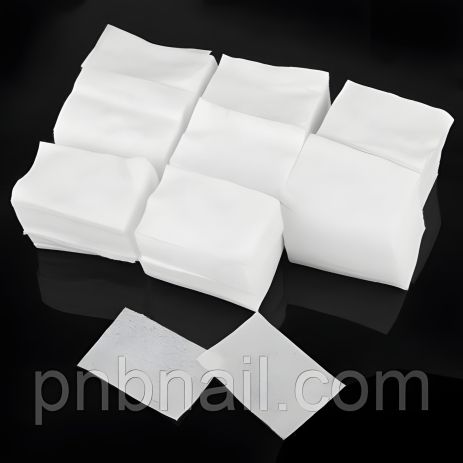 Безворсові серветки для манікюра, білі / 6x4 см.