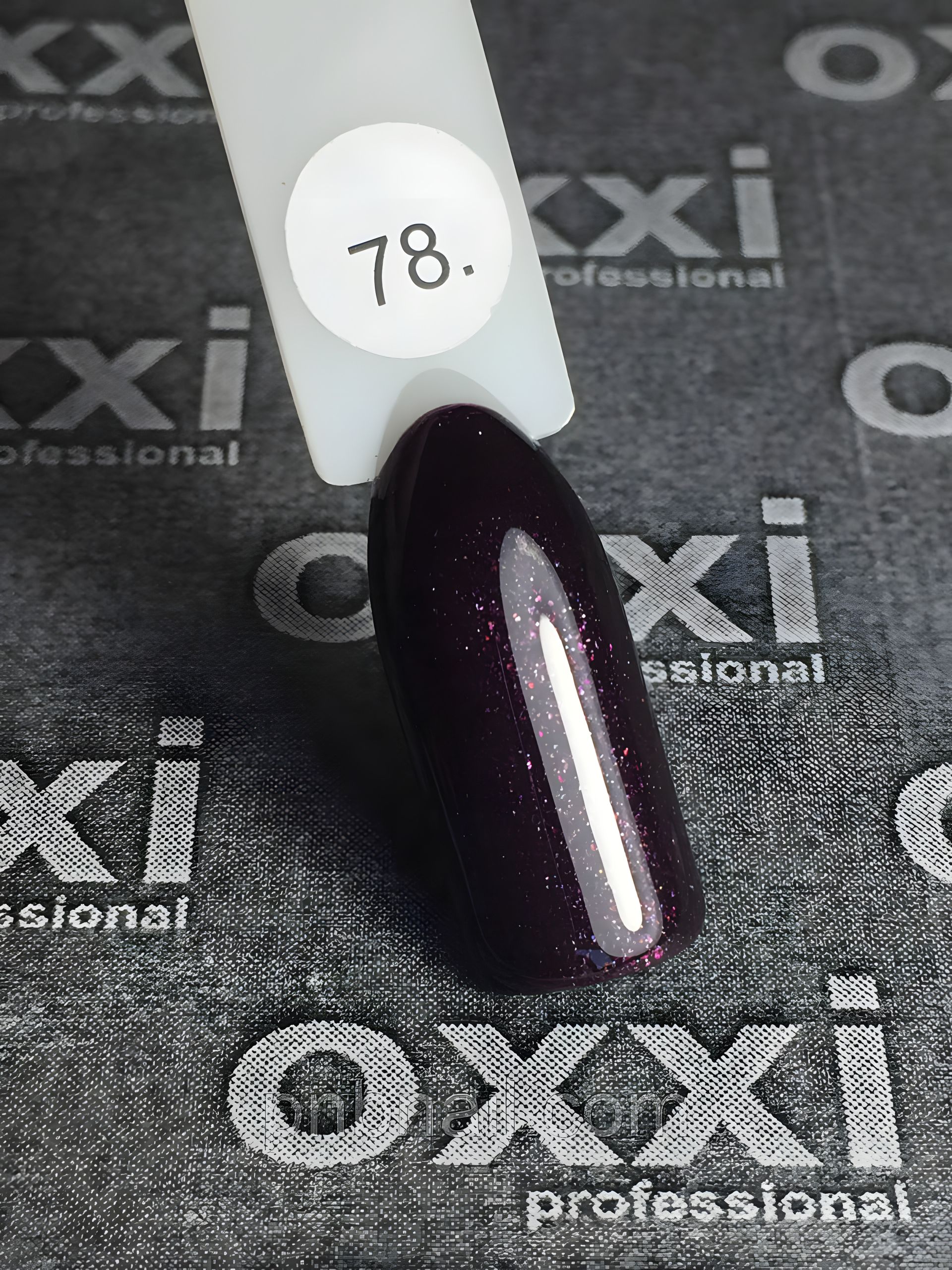Лак-гель OXXI Professional №078 (темно-баклажановый с шиммером), 10 мл Лак-гель OXXI Professional №078 (темно-баклажановый с шиммером), 10 мл