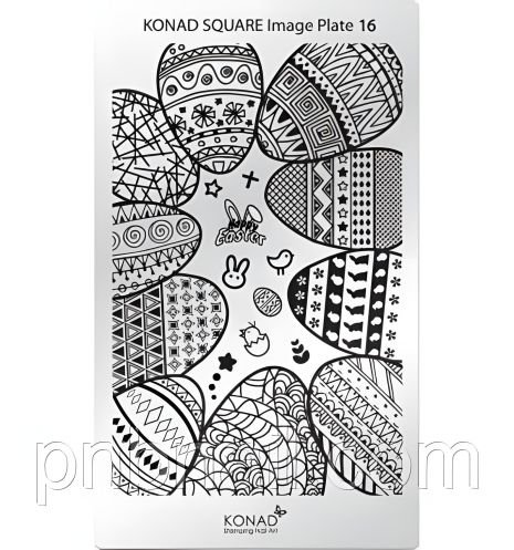 Мини-пластина для стемпинга Konad Square Image Plate 16