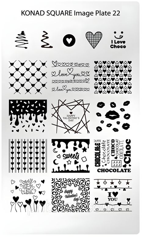 Мини пластина Square Image Plate для стемпинга Konad 22