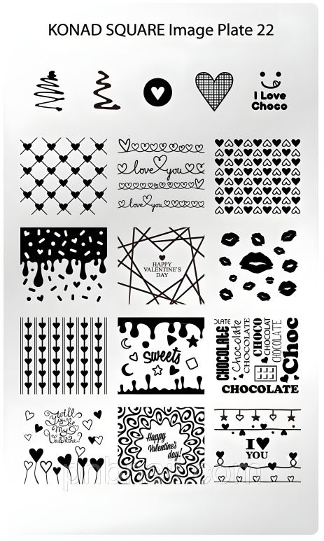 Мини пластина Square Image Plate для стемпинга Konad 22