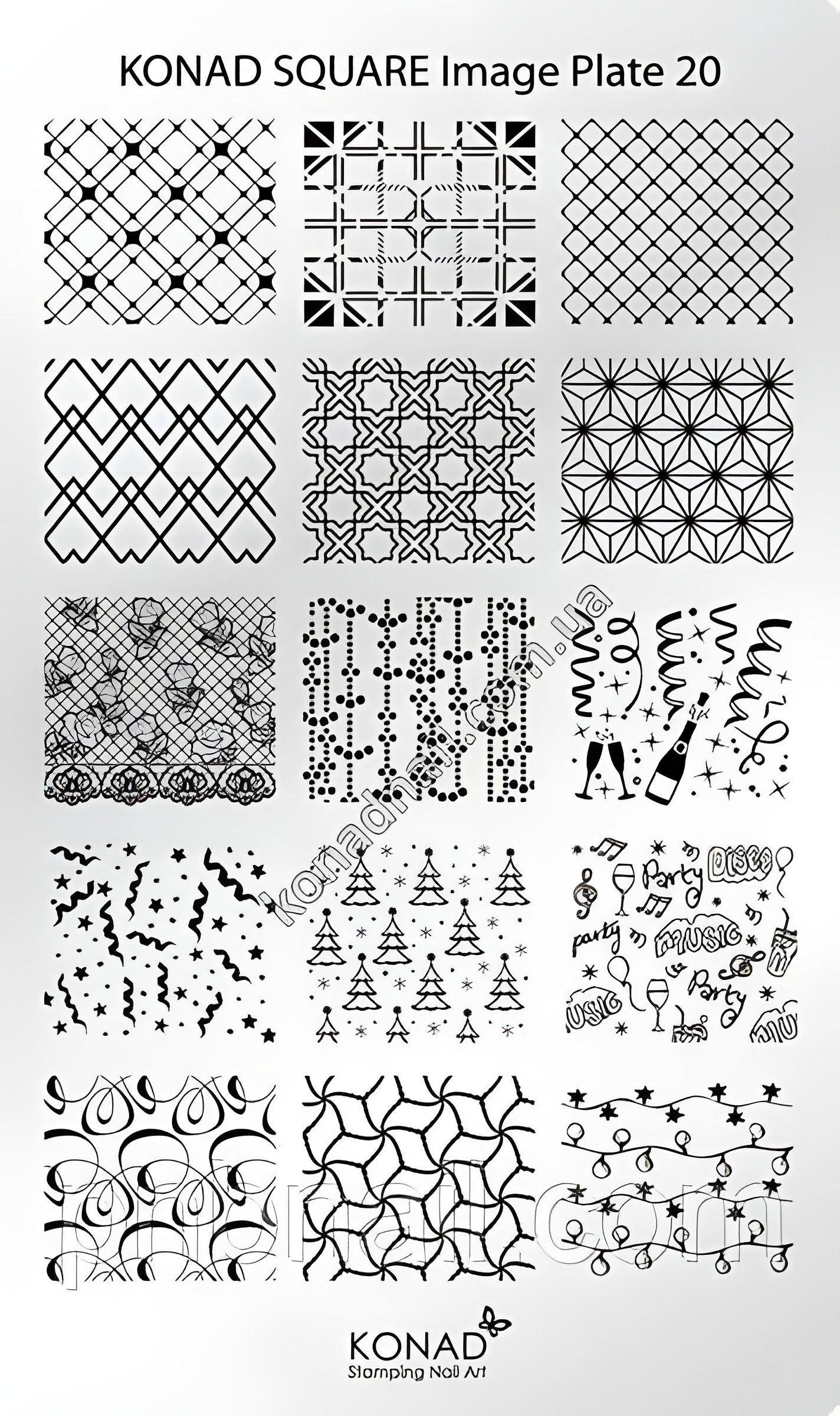 Мини пластина для стемпинга Konad Square Image Plate 20 Мини пластина для стемпинга Konad Square Image Plate 20