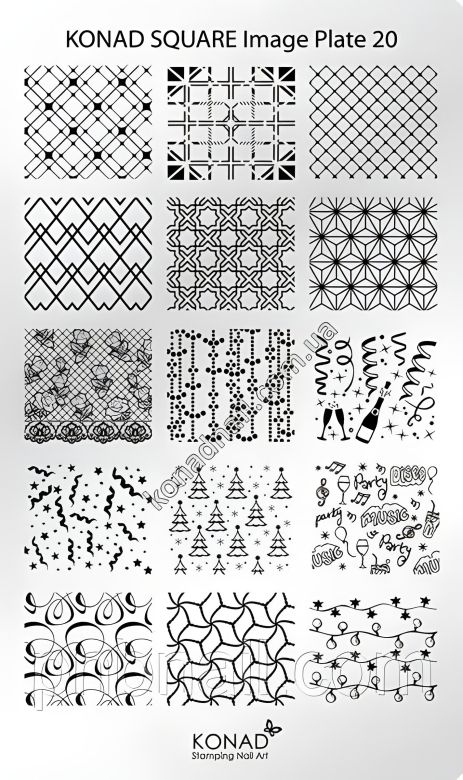 Мініпластина для стемпінгу Konad Square Image Plate 20