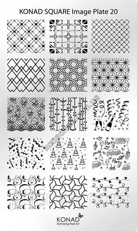 Пластина для стемпинга мини Konad Square Image Plate 20