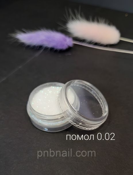 Глітерна пудра-пісок білого кольору з переливом 0.02 / 3 г.