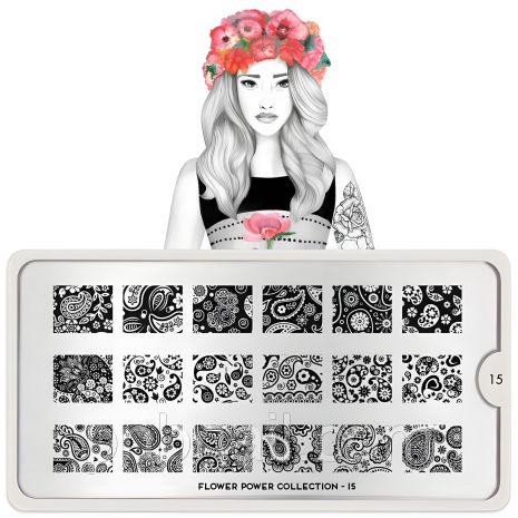 Стемпинг-пластина MoYou London - Flower Power 15
