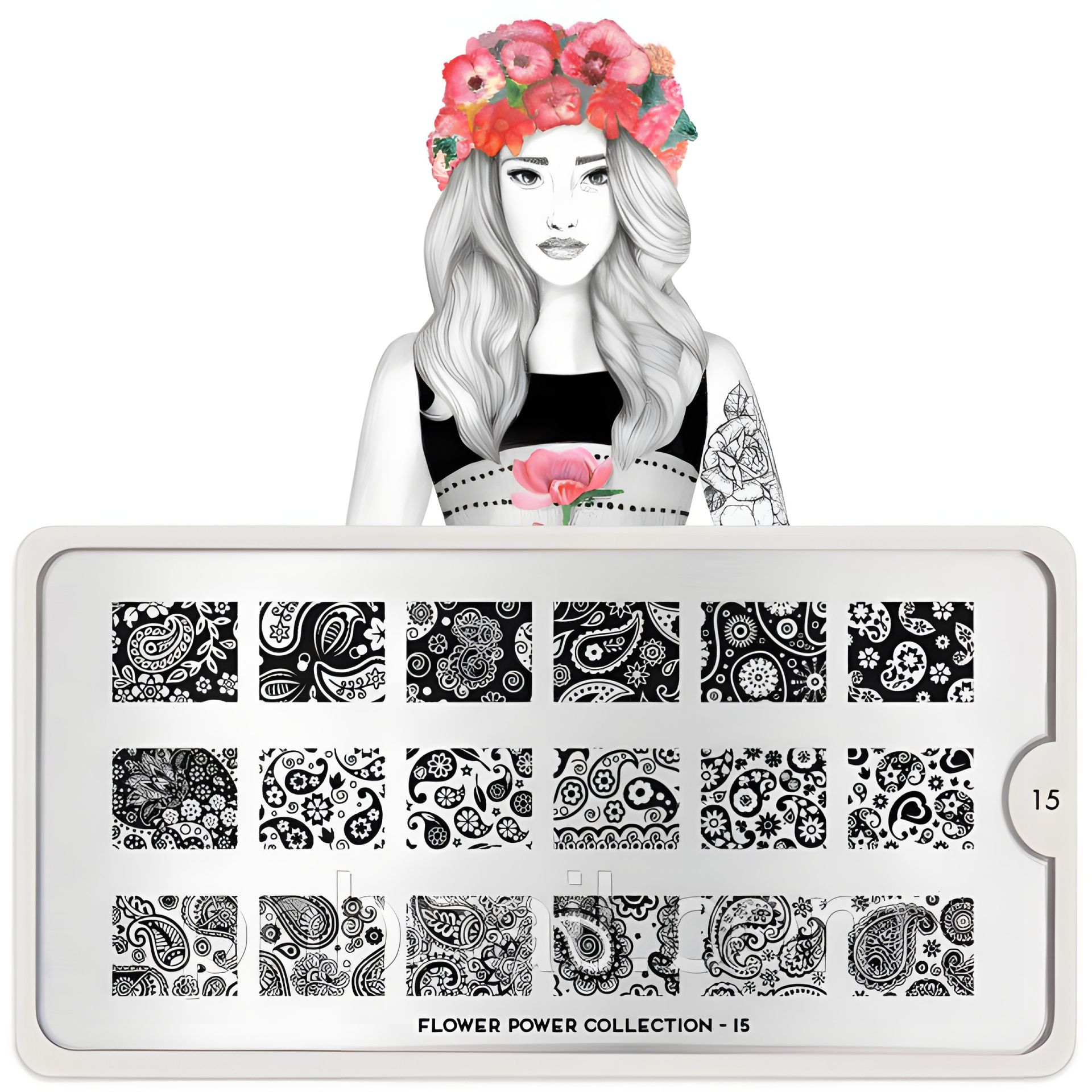 Пластина для стемпинга MoYou London - Flower Power 15 Пластина для стемпинга MoYou London - Flower Power 15