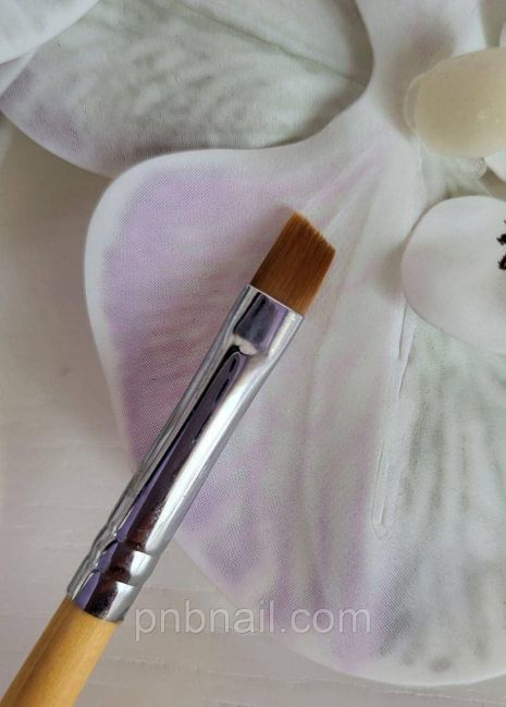 Кисть для геля №8 скошенная Nail Art Brush - натуральный ворс