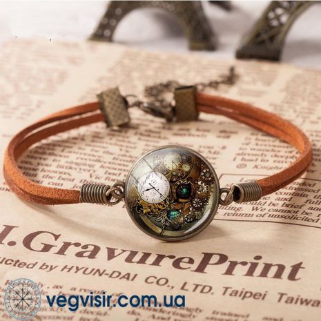 Браслет Steampunk стимпанк із годинником годинник амулет зневоднення талісман