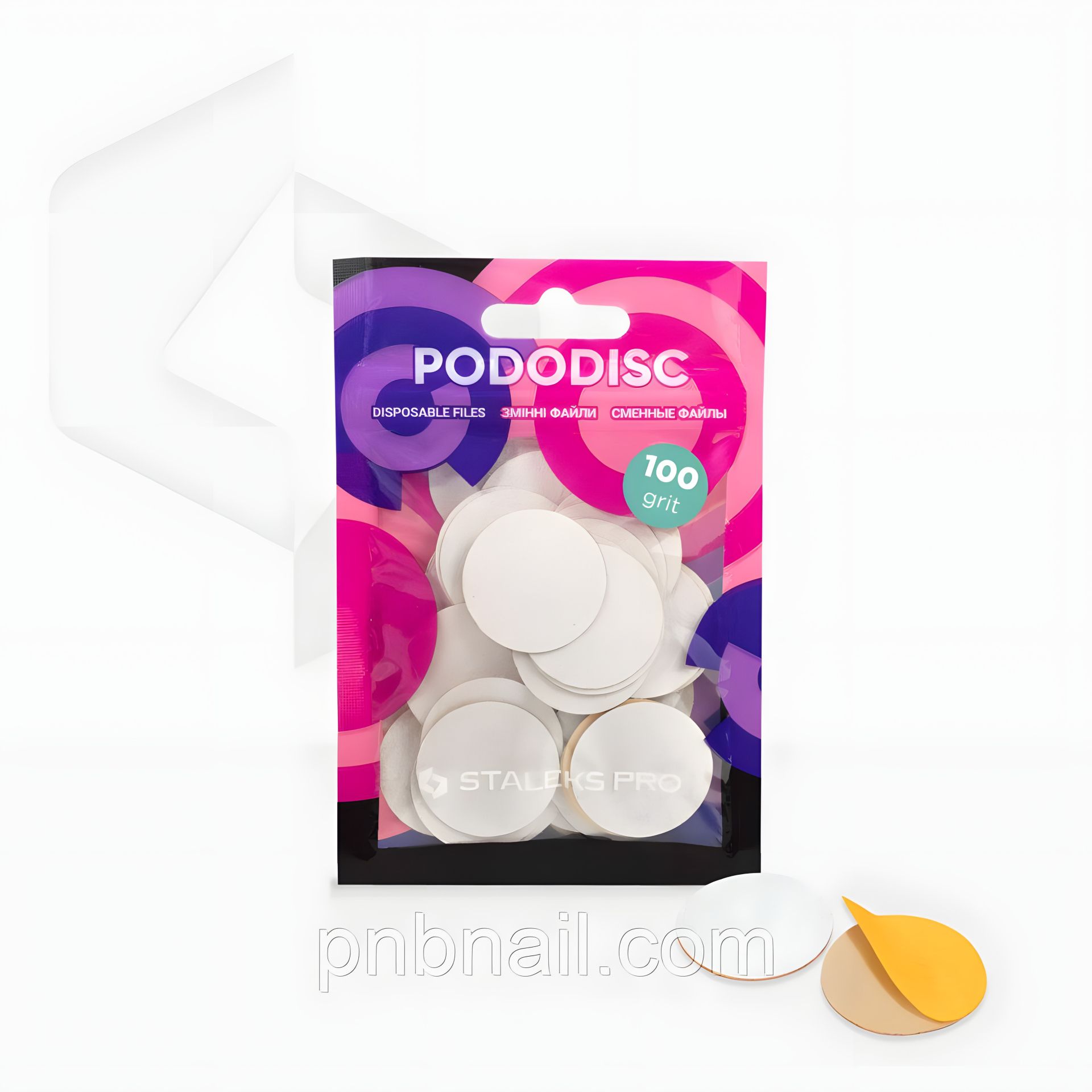 Змінні файли білі для педикюрного диска Pododisc Staleks Pro L, абразиви 80,100,180,240 (50 шт) Змінні файли білі для педикюрного диска Pododisc Staleks Pro L, абразиви 80,100,180,240 (50 шт)