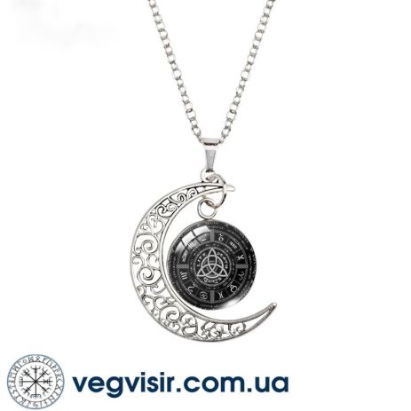 Кулон Язичеське Колесо Трикветр і місяць Віккан Sigil Сигіл Магія амулет талісман підвіска