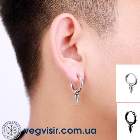 Модные черные готические серьги с шипами на одно ухо шипы круглые мужские