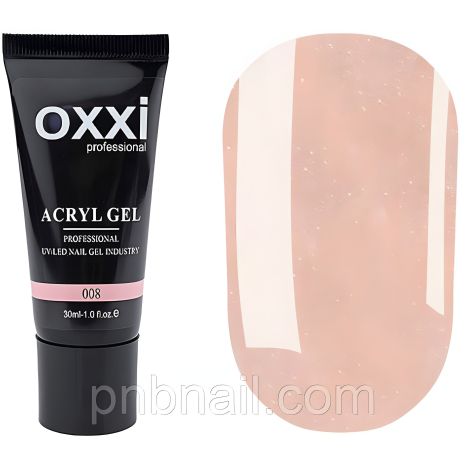 Acryl-Gel OXXI professional 08 (молочный персиковый с шиммером), 30 мл
