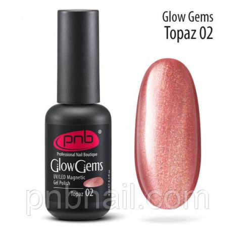 Магнітний гель лак Glow Gems PNB 02 Topaz, 8 мл