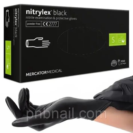 Рукавички нітрилові Nitrylex чорні / S