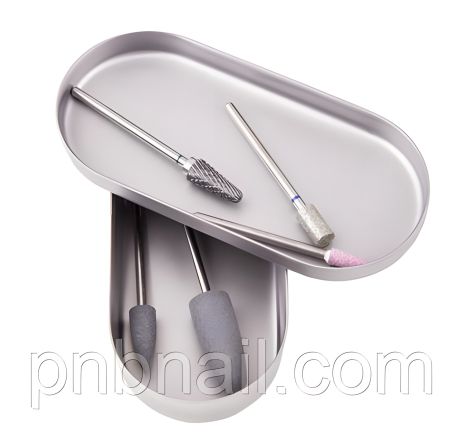 Лоток из нержавейки с крышкой для фрез Staleks Pro LE-20/1