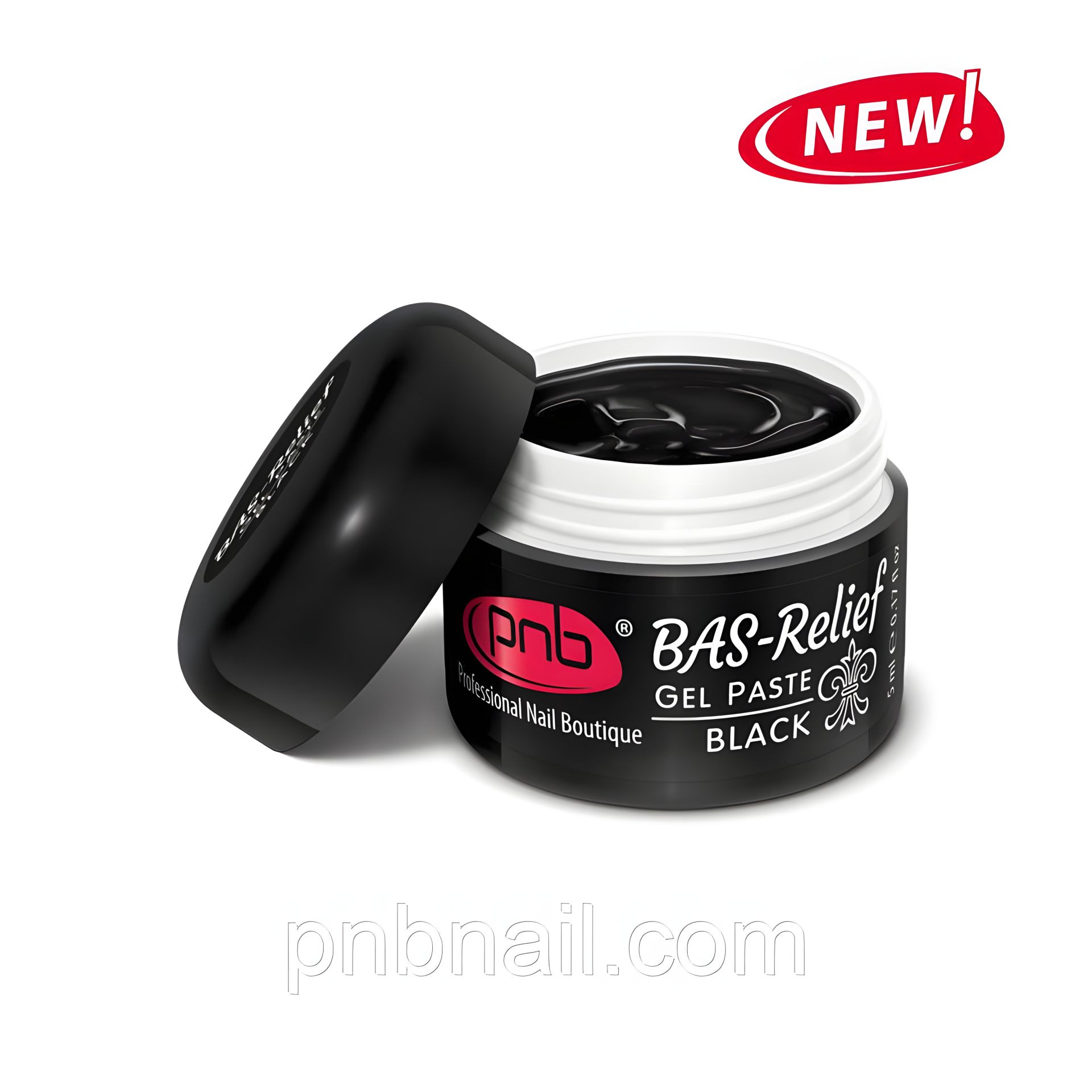 Гель паста PNB для барельефов / UV/LED Gel Paste Bas-Relief (черная), 5 мл Гель паста PNB для барельефов / UV/LED Gel Paste Bas-Relief (черная), 5 мл