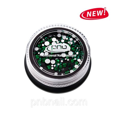 Зеленые стразы PNB, микс размеров, стекло, 200 шт