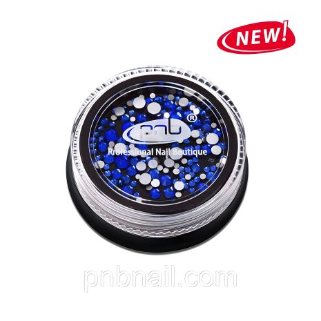 Стразы PNB синие, микс размеров (стекло, 200 шт)