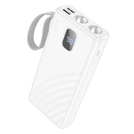 Повербанк Hoco J129A 20000mAh з ліхтариком та LED дисплеєм white