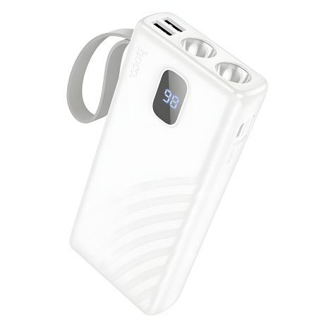 Повербанк Hoco J129A 20000mAh з ліхтариком та LED дисплеєм white Повербанк Hoco J129A 20000mAh з ліхтариком та LED дисплеєм white