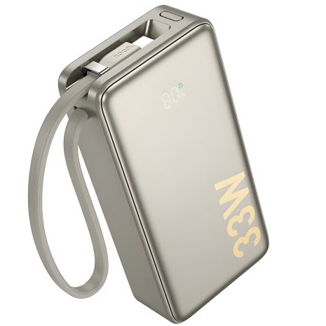 Hoco Q27A Jewel Power Bank 33W with Cable 10000mAh Titanium Gold