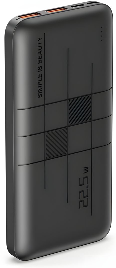 Повербанк XO PR187 Fast charge light display PD20W+QC22.5W 10000mAh Black