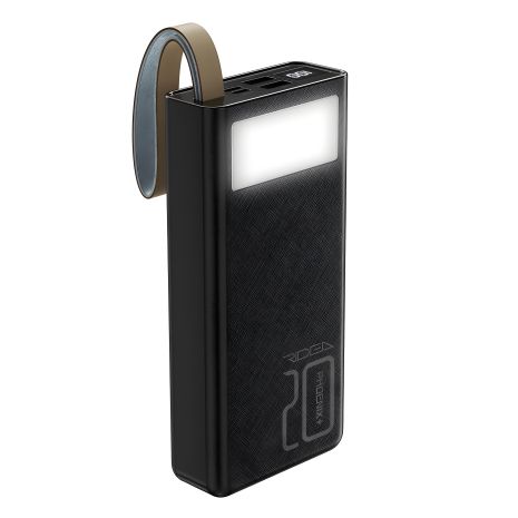 Ridea RP-D20L+ Phoenix20+ PD/QC 3.0 20W Power Bank with Digital Display and Lamp 20000mAh Black