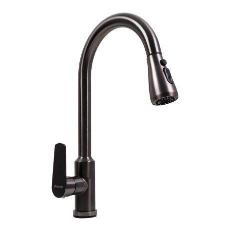 Змішувач кухонний Valeso TH38 PVD чорний з висувною лійкою