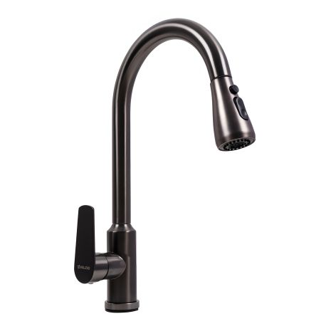 Кухонный смеситель TH38 Valeso PVD черный, с выдвижной воронкой Кухонный смеситель TH38 Valeso PVD черный, с выдвижной воронкой
