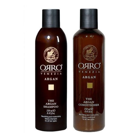 Набор ORRO DUO Venezia The Argan шампунь и кондиционер питательный и увлажняющий с маслом арганы, 2x250 мл