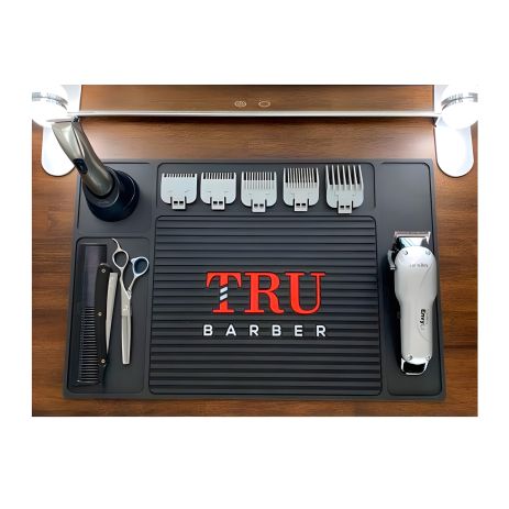 Профессиональный коврик TRU BARBER для парикмахерских инструментов 45х30 см