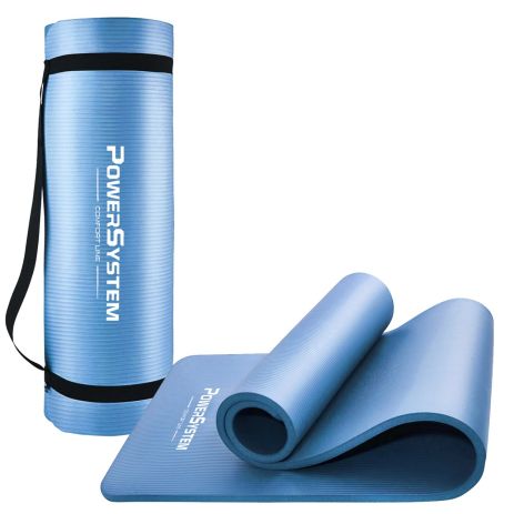 Коврик для йоги и фитнеса Павер систем PS-4017 NBR Fitness Yoga Mat Plus Blue (180х61х1)