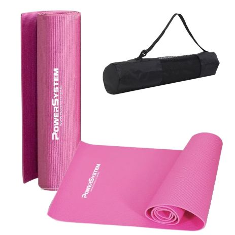 Коврик для йоги и фитнеса Павер систем PS-4014 PVC Fitness Yoga Mat Pink (173x61x0.6)