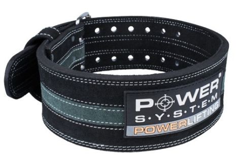 Пояс для пауэрлифтинга Павер систем PS-3800 PowerLifting кожаный Black/Grey Line XL