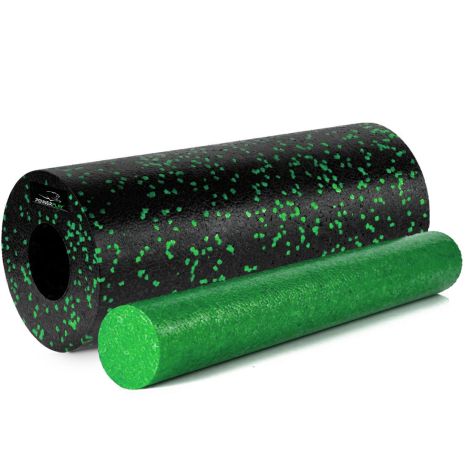 Массажный ролик (роллер) гладкий Паверплей PP-4348 2 in 1 EPP Foam Roller Черно/Зеленый (33x14см.)