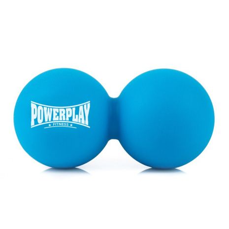 Массажный двойной мяч силиконовый Паверплей PP-4355 Silicone Lacrosse Peanut Ball (6.3*12.6см.) Синий