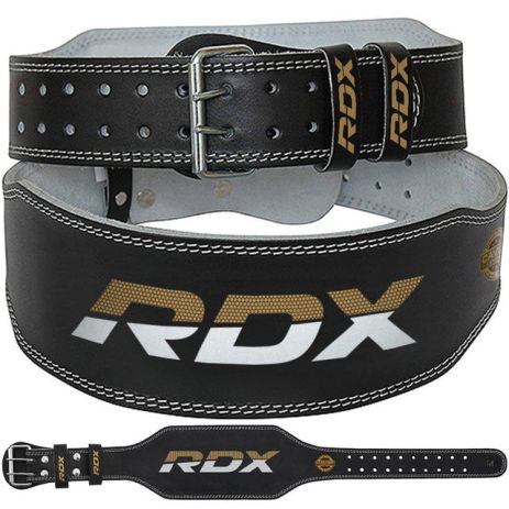 Пояс (тяжелая атлетика) RDX 6 кожаный Black Gold M