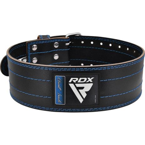 Пояс для пауэрлифтинга RDX кожаный RD1 Blue L