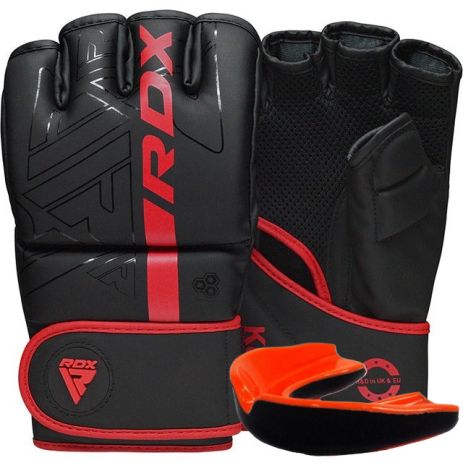 Перчатки (ММА) RDX F6 KARA Matte Red M (капа в комплекте)