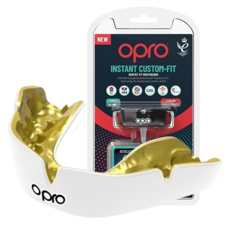 Капа OPRO Instant взрослая (возраст 11+) White/Gold (art.102520006)