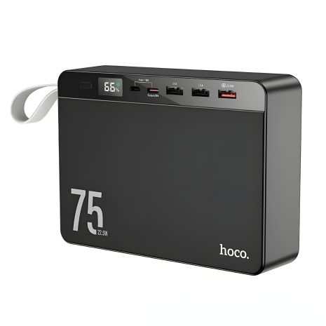 Повербанк HOCO J94 Overlord 75000 mAh PD20W, QC22.5W, LCD black Повербанк HOCO J94 Overlord 75000 mAh PD20W, QC22.5W, LCD black