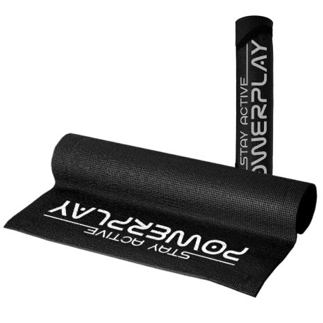 Коврик для йоги и фитнеса Паверплей 4010 PVC Yoga Mat Черный (173x61x0.6)