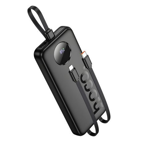 Повербанк HOCO J132 Sabio fully compatible with 3 cables 10000mAh, 1USB, 1Type-C, 22.5W, 3A, PD, QС black Повербанк HOCO J132 Sabio fully compatible with 3 cables 10000mAh, 1USB, 1Type-C, 22.5W, 3A, PD, QС black