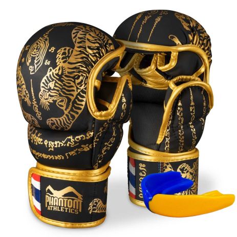 Перчатки (ММА) Фантом Muay Thai Black Gold S/M (капа в подарок)