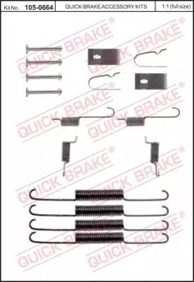105-0664 QUICK BRAKE Комплект пружинок колодок ручного гальма
