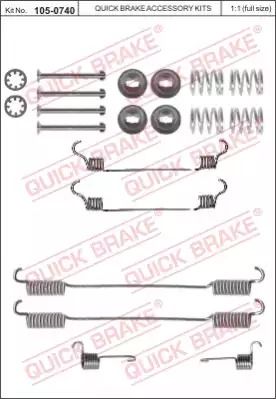 Монтажный к-кт тормозных колодок LANCIA ZETA, FIAT SCUDO, CITROËN EVASION, QUICK BRAKE (1050740)