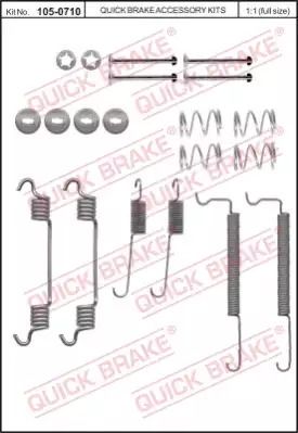 Монтажный к-кт тормозных колодок CHEVROLET LANOS, DAEWOO NEXIA, OPEL CORSA, QUICK BRAKE (1050710)